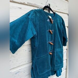 Vintage Bagatelle Leather Toggle 70s Corduroy Shirt Jacket A Line Skirt Set Suit